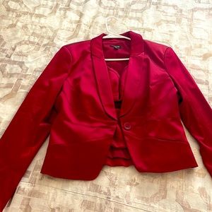 Satin zip corset top and matching blazer coat